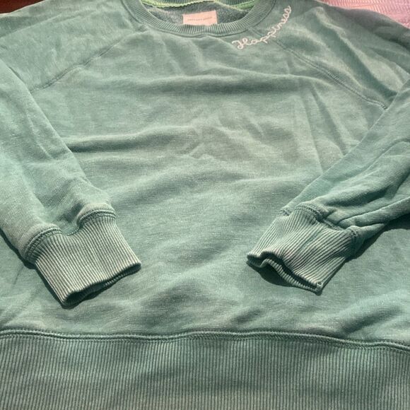 American Eagle Green women’s Sweatshirt with Happiness Embroidered on neckline M - Picture 4 of 8